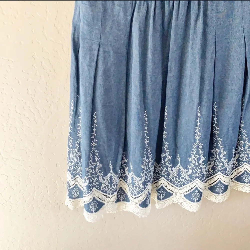 🌿Final Sale‎ Westport 1962 Lace Trim Blue Dress